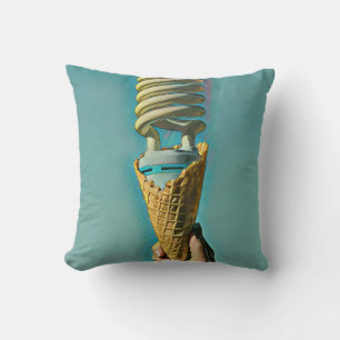 I love ice cream artwork throw pillow