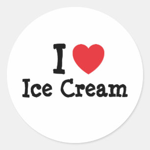 I love Ice Cream heart T-Shirt Classic Round Sticker