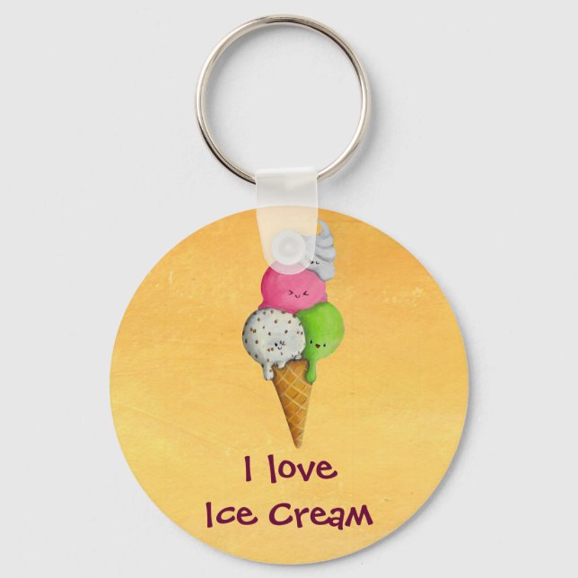 I love Ice Cream Keychain (Front)