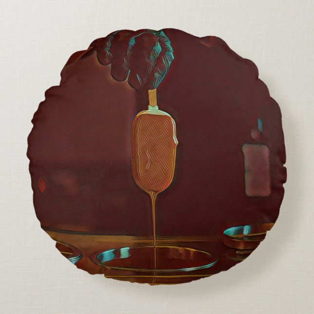 I love ice cream popsicle round pillow (Front)