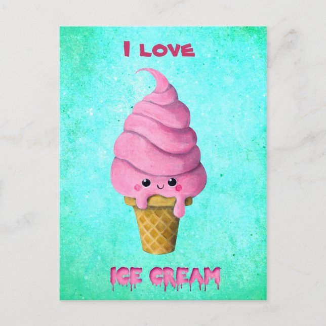 I love Ice Cream Postcard (Front)