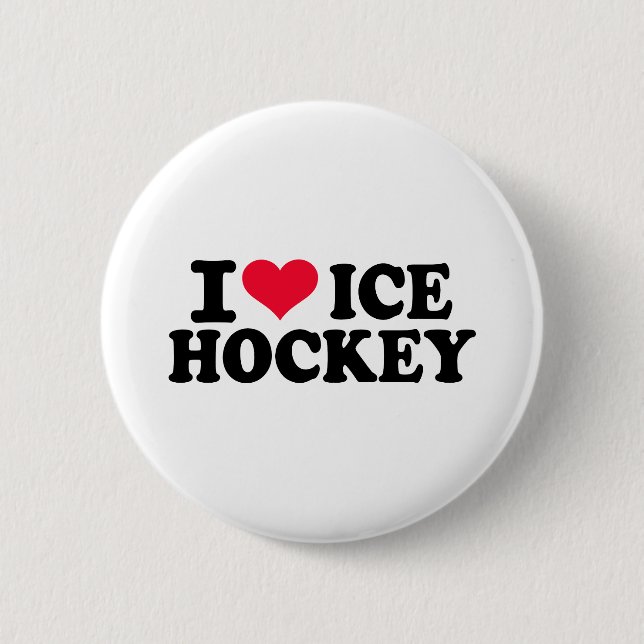 I love Ice hockey 2 Inch Round Button (Front)
