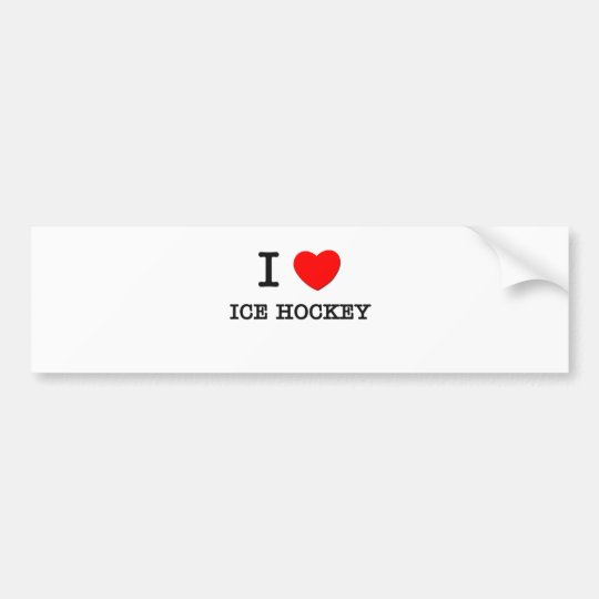 I Love Ice Hockey Bumper Sticker