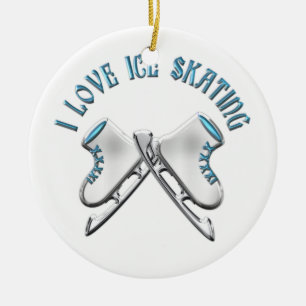 I Love Ice Skating Ceramic Ornament