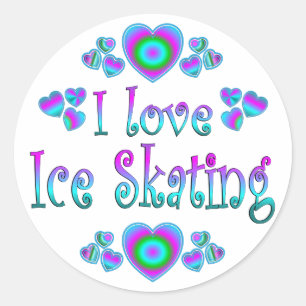I Love Ice Skating Classic Round Sticker