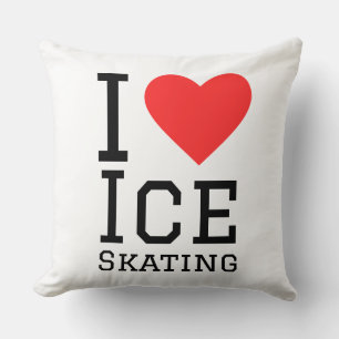 I love ice skating throw pillow