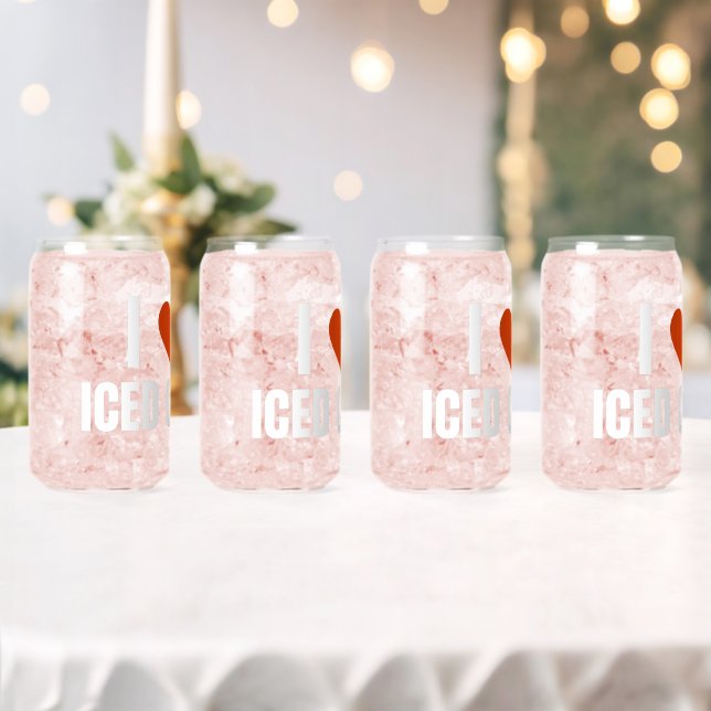 I Love Iced Coffee Drink Set  Can Glass (Insitu (Wedding))
