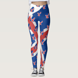 I Love Iceland Icelandic Flag Colours Funny Leggings