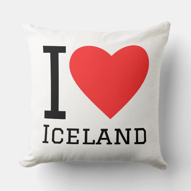 I love iceland square sticker throw pillow (Front)
