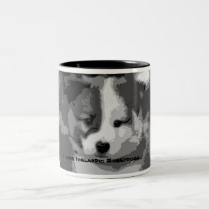 I love Icelandic Sheepdogs... Two-Tone Coffee Mug