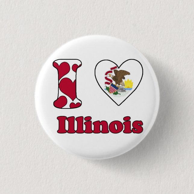 I love Illinois 1 Inch Round Button (Front)