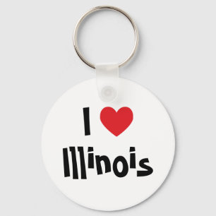 I Love Illinois Keychain