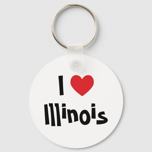 I Love Illinois Keychain (Front)