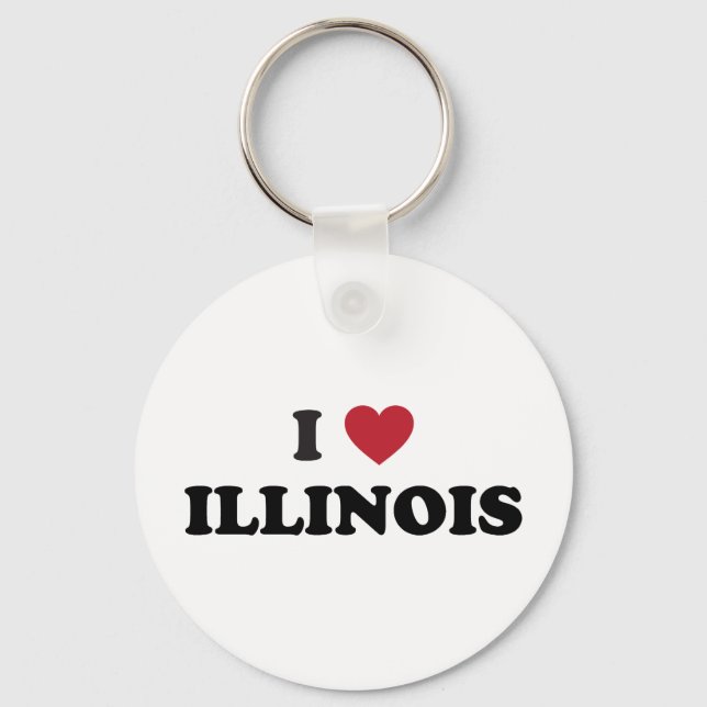 I Love Illinois Keychain (Front)