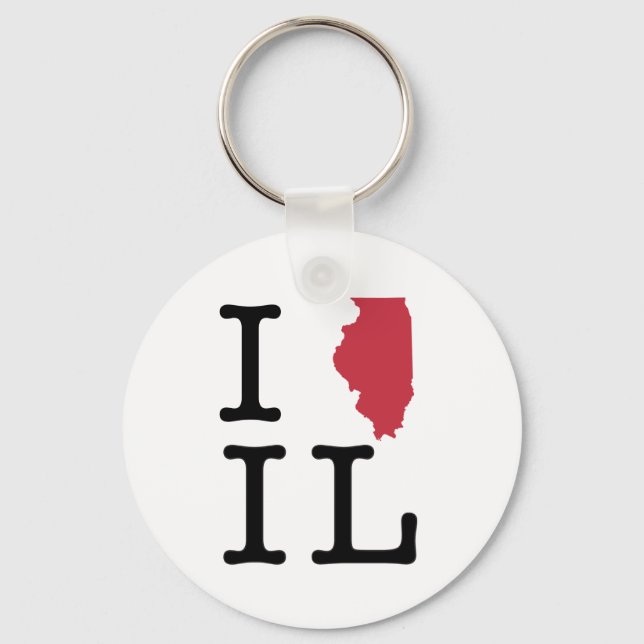 I Love Illinois Keychain (Front)