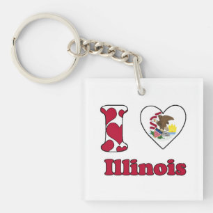 I love Illinois Keychain