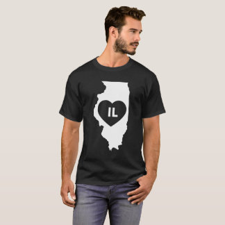 I Love Illinois State Men's Basic Dark T-Shirt