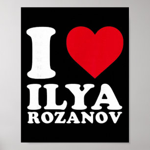 I Love Ilya Rozanov Hockey Player Bold Heart Suppo Poster
