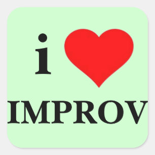 I Love Improv Square Sticker