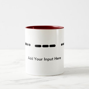 I Love...in Morse Code Customize It!  Mug