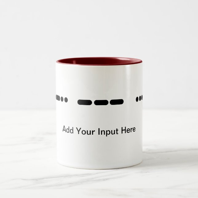 I Love...in Morse Code Customize It!  Mug (Center)