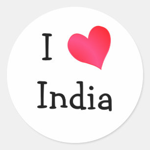 I Love India Classic Round Sticker