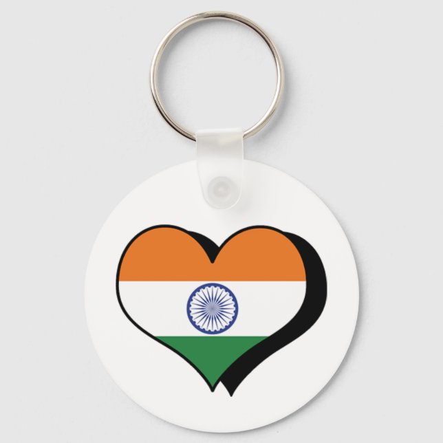 I Love India Keychain (Front)