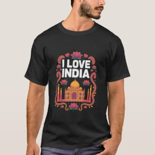 I Love India Lotus Taj Mahal T-Shirt