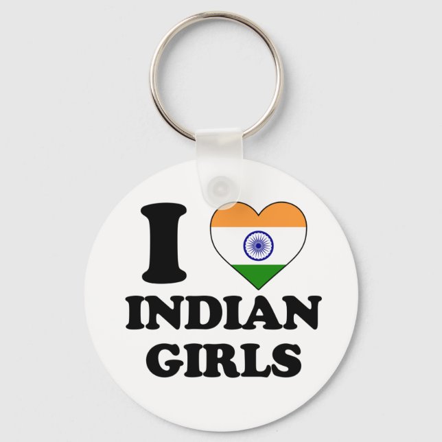 I love Indian girls Keychain (Front)