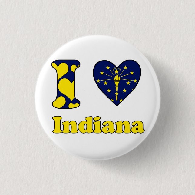 I love Indiana 1 Inch Round Button (Front)