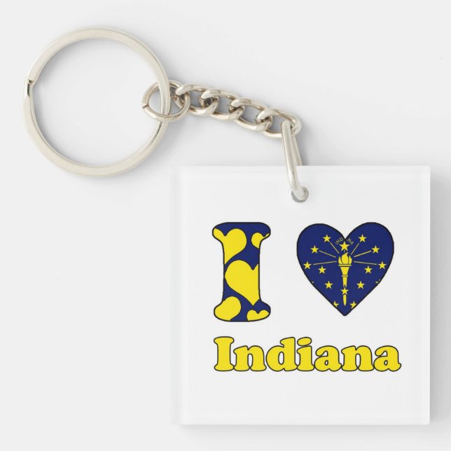 I love Indiana Keychain (Front)