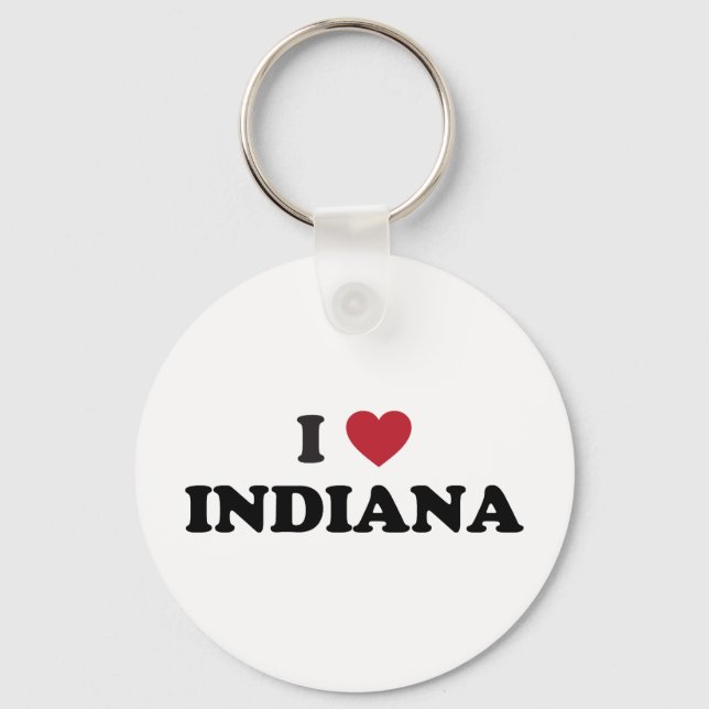 I Love Indiana Keychain (Front)