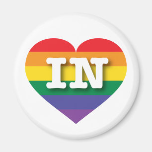 I Love Indiana Rainbow Heart Magnet