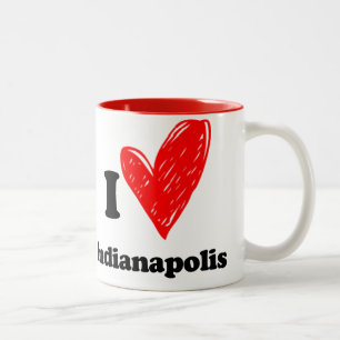 I love Indianapolis Two-Tone Coffee Mug