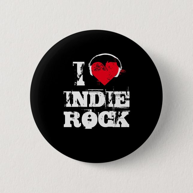 I love indie rock 2 inch round button (Front)