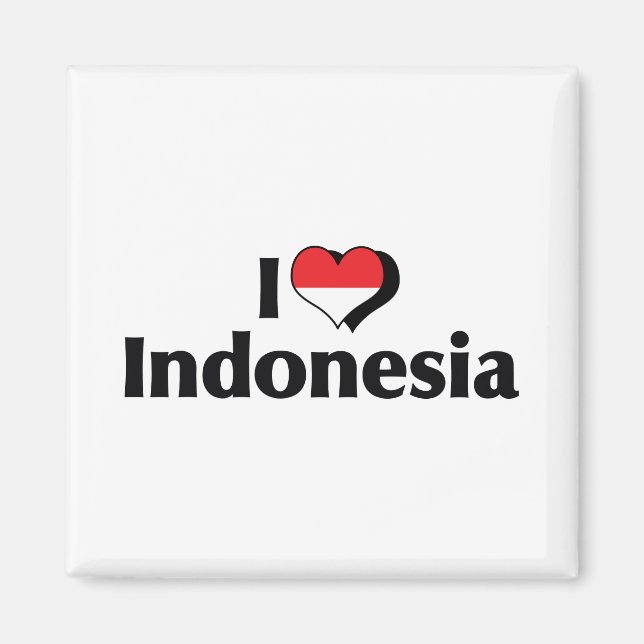 I Love Indonesia Flag Magnet (Front)
