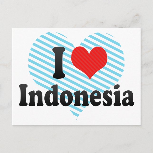 I Love Indonesia Postcard (Front)