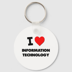 I Love Information Technology Keychain