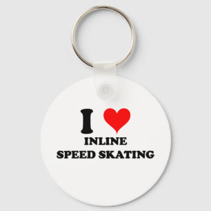 I Love Inline Speed Skating Keychain