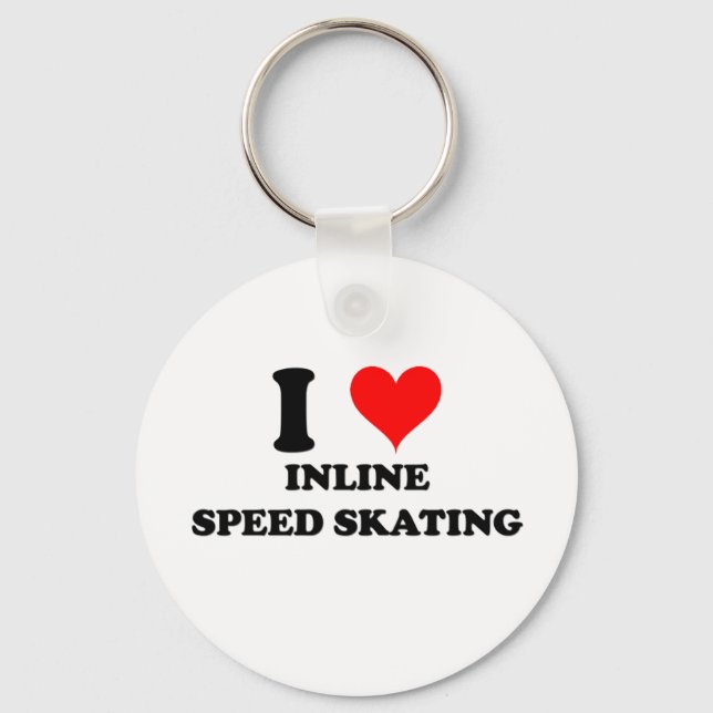 I Love Inline Speed Skating Keychain (Front)