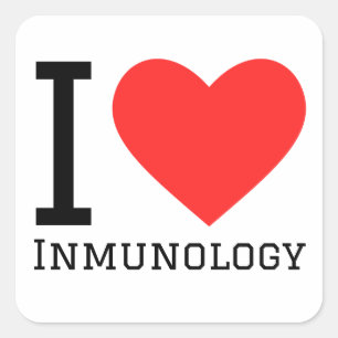 I love inmunology  square sticker