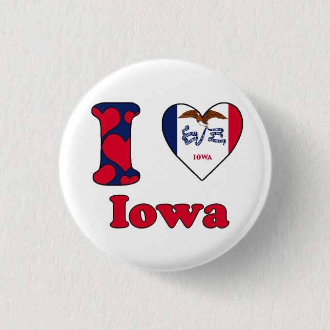 I love Iowa 1 Inch Round Button (Front)