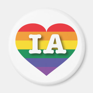 I Love Iowa Rainbow Heart Magnet