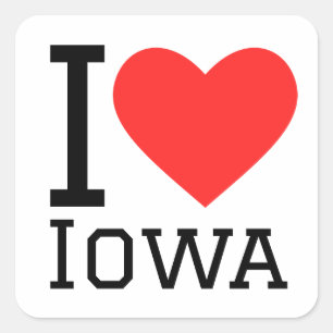 I love Iowa  Square Sticker