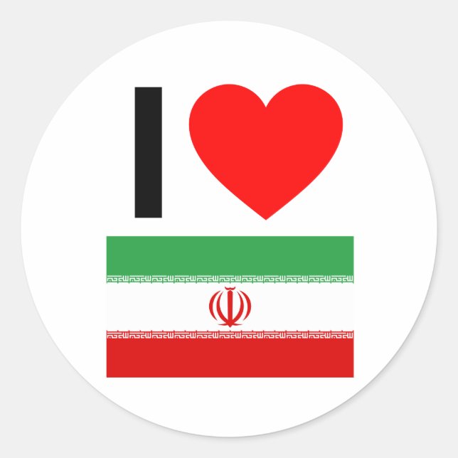 i love iran classic round sticker (Front)
