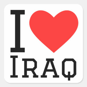I love iraq square sticker