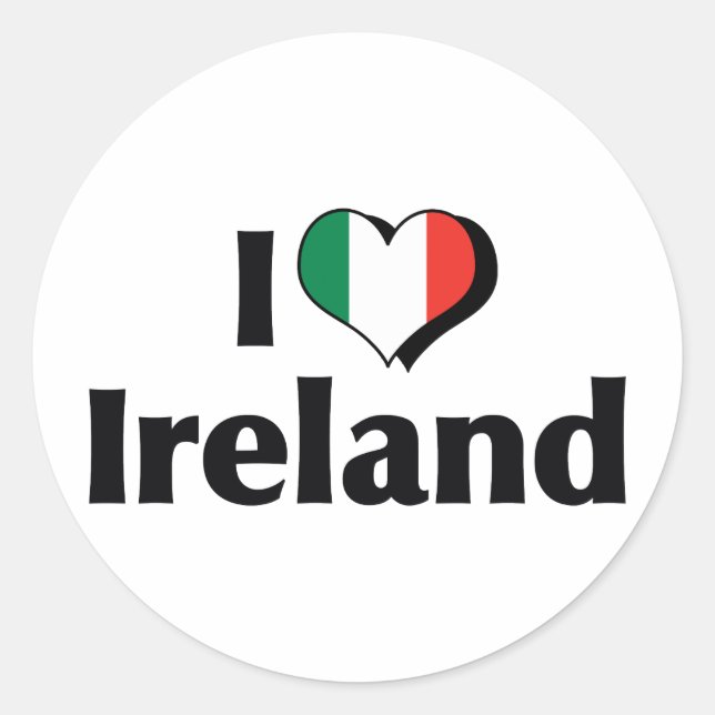 I Love Ireland Flag Classic Round Sticker (Front)