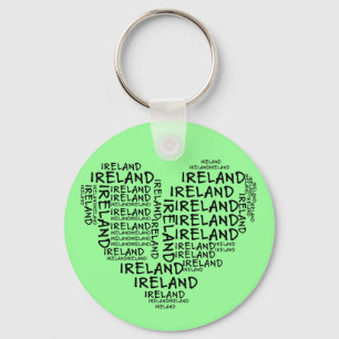 I Love Ireland With All My Heart (Symbolic Words) Keychain