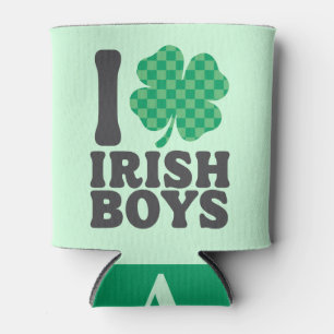 I Love Irish Boys Funny Shamrock St Patricks Day Can Cooler