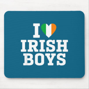 I Love Irish Boys Ireland Flag Heart St Patricks D Mouse Pad